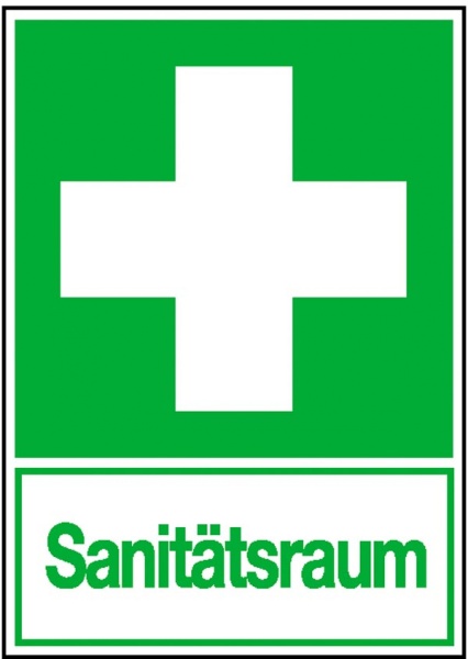 Erste-Hilfe-Schild: Sanitätsraum | Aufkleber | 20x30cm 