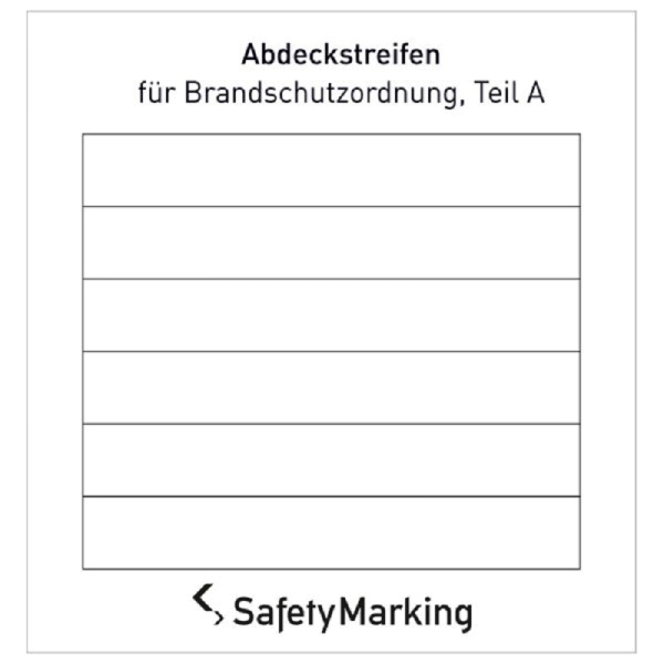 Abdeckstreifen für Brandschutzordnung, Teil A | Aufkleber | 8,9x1,3cm