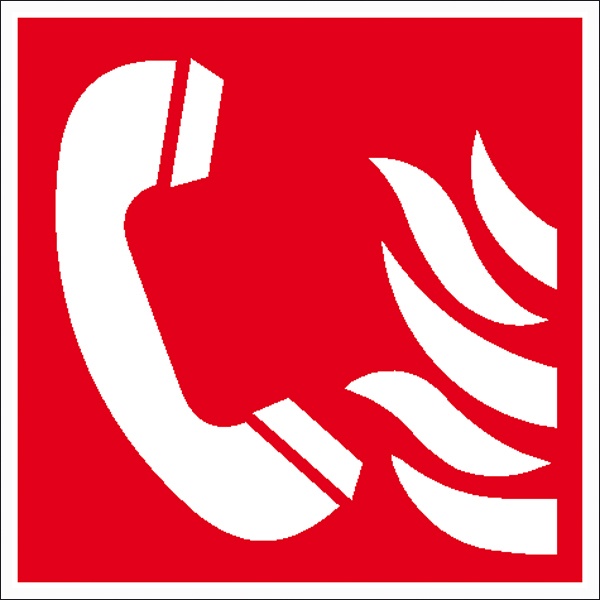 Brandschutzzeichen: Brandmeldetelefon | Aufkleber | 15x15cm