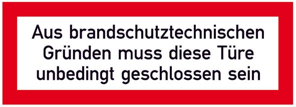 Hinweisschild für die Feuerwehr: Brandschutztür | Aufkleber | 29,7x10,5cm