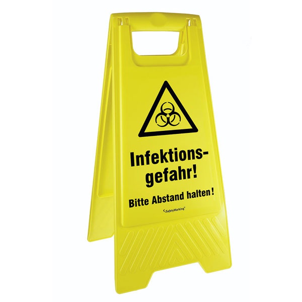 Mobiler Warnaufsteller | Infektionsgefahr/Sicherheitsabstand