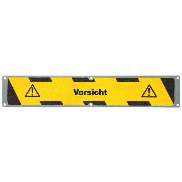 Antirutsch-Aluminiumplatte "Vorsicht" | schraubbar | gelb/schwarz