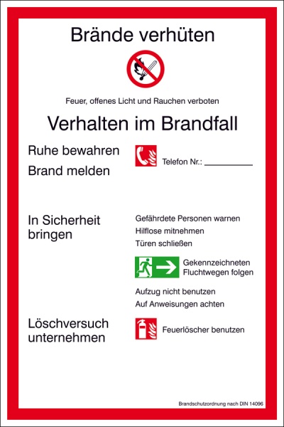 Brandschutzschild: Brandschutzordnung, Teil A | Kunststoff | 20x30cm