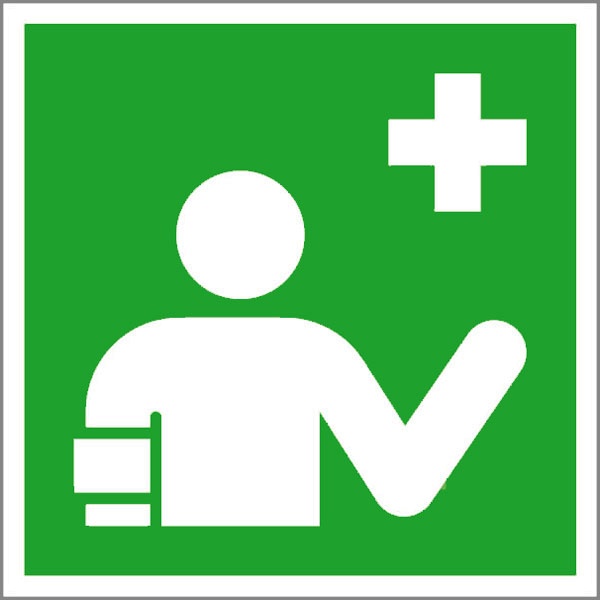 Erste-Hilfe-Schild: Ersthelfer | Aufkleber | 20x20cm