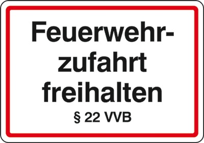 Hinweisschild für die Feuerwehr: Feuerwehrzufahrt | Aluminium geprägt | 50x35cm