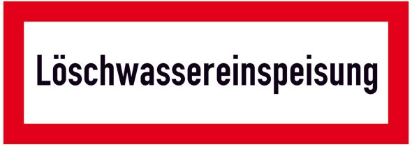 Hinweisschild für die Feuerwehr: Löschwassereinspeisung | Aufkleber | 21x7,4cm