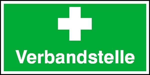 Erste-Hilfe-Schild: Verbandstelle | Aluminium | 40x20cm